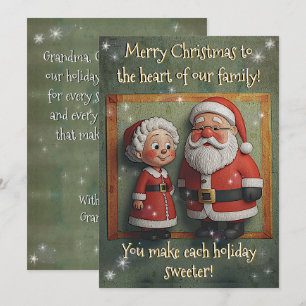 Vintage Grandma & Grandpa Christmas From Grandki Holiday Card