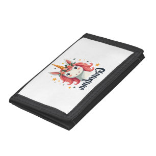 Vintage Grandma Unicorn Floral Crown Cute Magical  Trifold Wallet