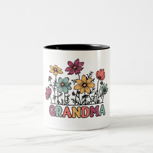 Vintage GrandmaWildflowers  Two_Tone Coffee Mug