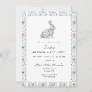 Vintage Grandmillenial Easter Bunny Brunch Invitation