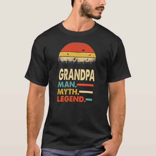 Vintage Grandpa Legend Funny Grandpa Man Myth T_Shirt