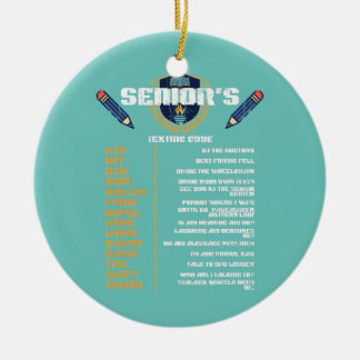 Vintage Grandpa Senior Texting Code Funny Elderly Ceramic Ornament