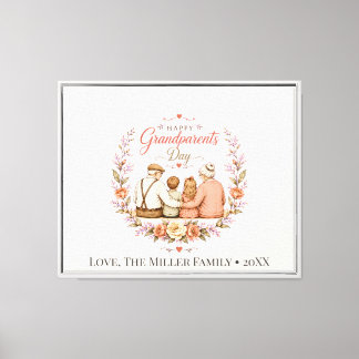 Vintage Grandparents Day Canvas Print