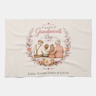 Vintage Grandparents Day Kitchen Towel