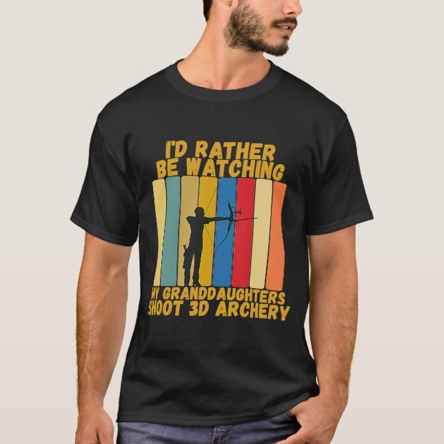 Vintage Grandparents Rather Watch Granddaughters 3 T-Shirt (Front)