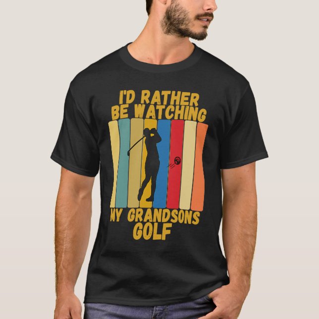 Vintage Grandparents Rather Watch Grandsons Golf T-Shirt (Front)