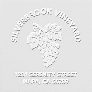 Vintage Grape Bunch Winery Arch Custom Address Embosser