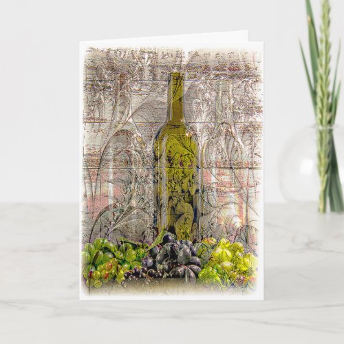 Vintage Grape Digital Art Greeting Card