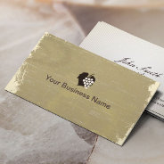 Vintage Grape Logo Aged Paper Texture Winery Business Card at Zazzle