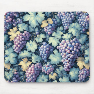 Vintage Grape Pattern Mouse Pad