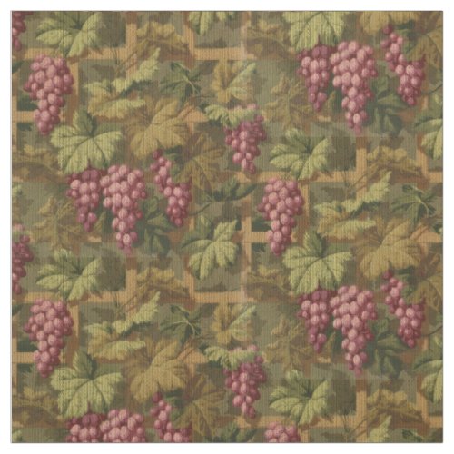 Vintage Grape Trellis Pattern Fabric