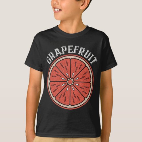 Vintage Grapefruit Slice Citrus Fruit Vegan Grapef T_Shirt