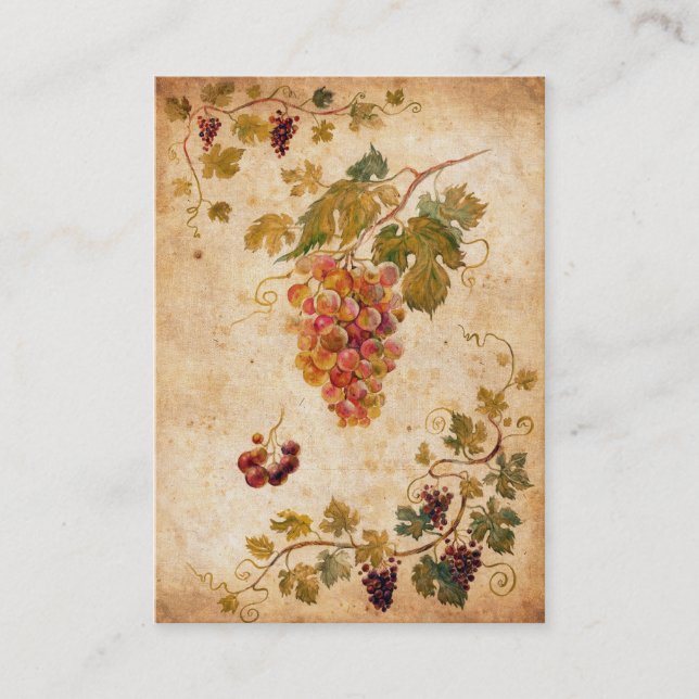 Vintage Grapes art Business Card (Front)