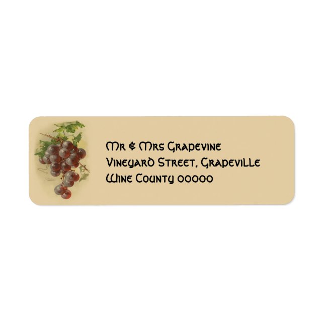 Vintage grapes label (Front)
