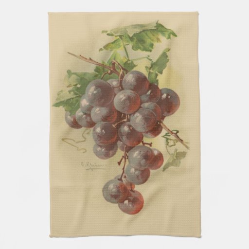 Vintage grapes towel