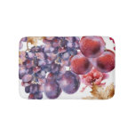 Vintage Grapes Watercolor Autumn Card Bath Mat