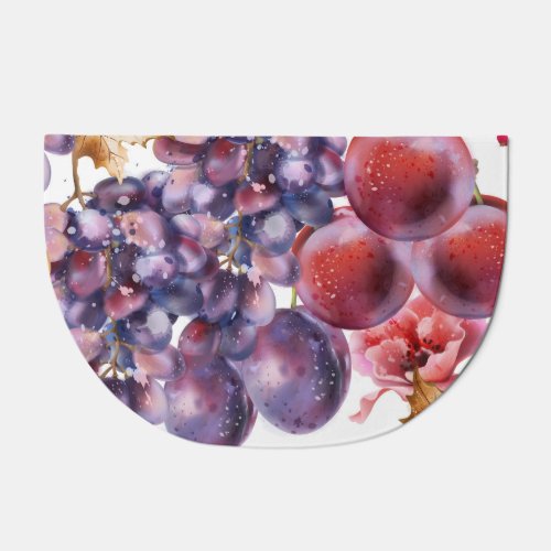 Vintage Grapes Watercolor Autumn Card Doormat