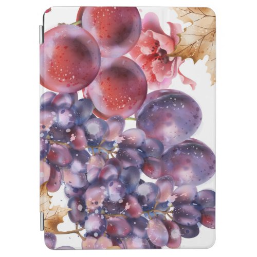 Vintage Grapes Watercolor Autumn Card iPad Air Cover
