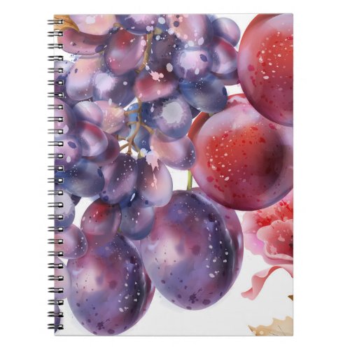 Vintage Grapes Watercolor Autumn Card Notebook