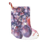 Vintage Grapes Watercolor Autumn Card Small Christmas Stocking