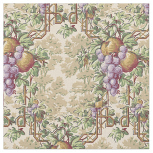 Vintage Grapevine & Fruit Garden Trellis Pattern Fabric