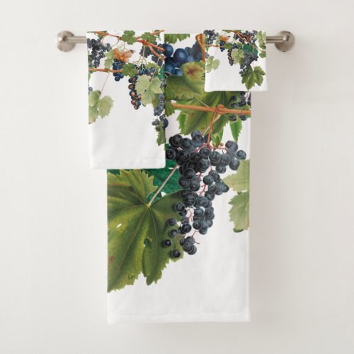 Vintage grapevine illustration  bath towel set