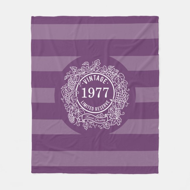 Vintage Grapevine Wine Stamp Birth Year Purple