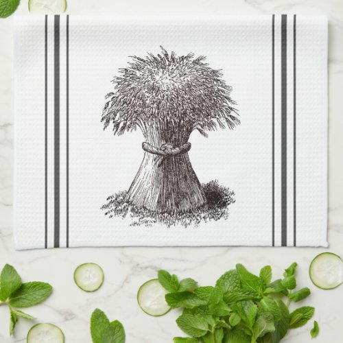 Vintage Graphic Grain Sheaf Kitchen Towel