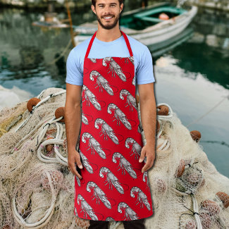 Vintage graphic lobster in red 