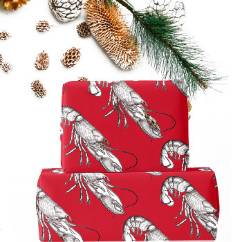 Vintage Graphic Lobster In Red Wrapping Paper by almawad at Zazzle