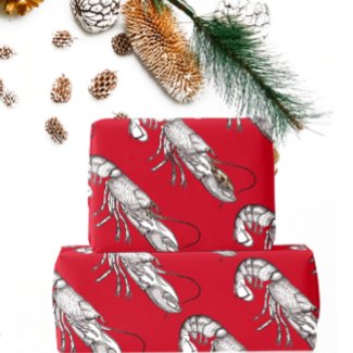 Vintage graphic lobster in red