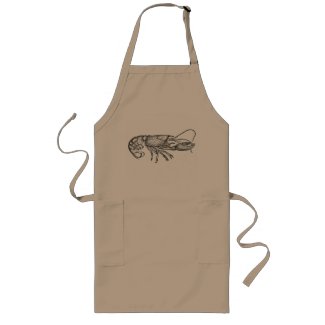 vintage graphic lobster long apron