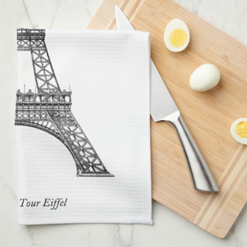 Vintage Graphic Paris the Eiffel Tower Kitchen Towel Zazzle