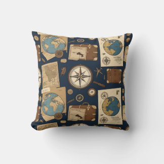 vintage graphic patterns throw pillow