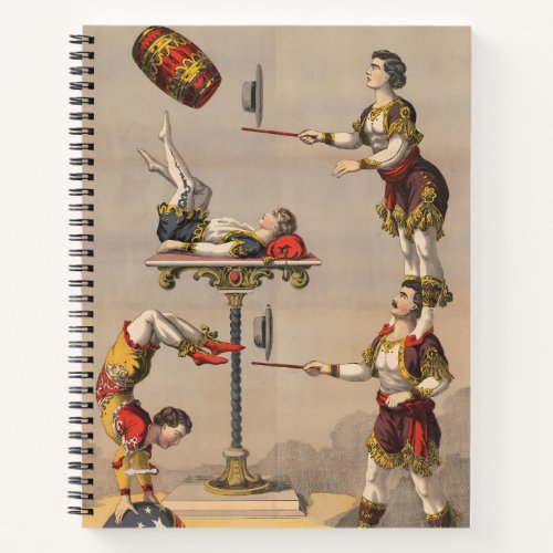 Vintage Graphic Print Of An Acrobatic Act Notebook