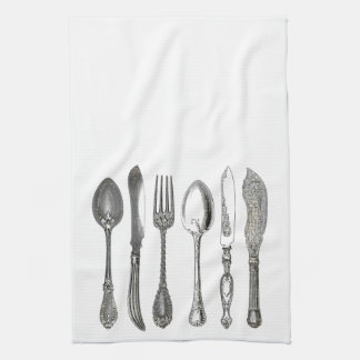 Vintage Graphic Silverware Cutlery Kitchen Towel