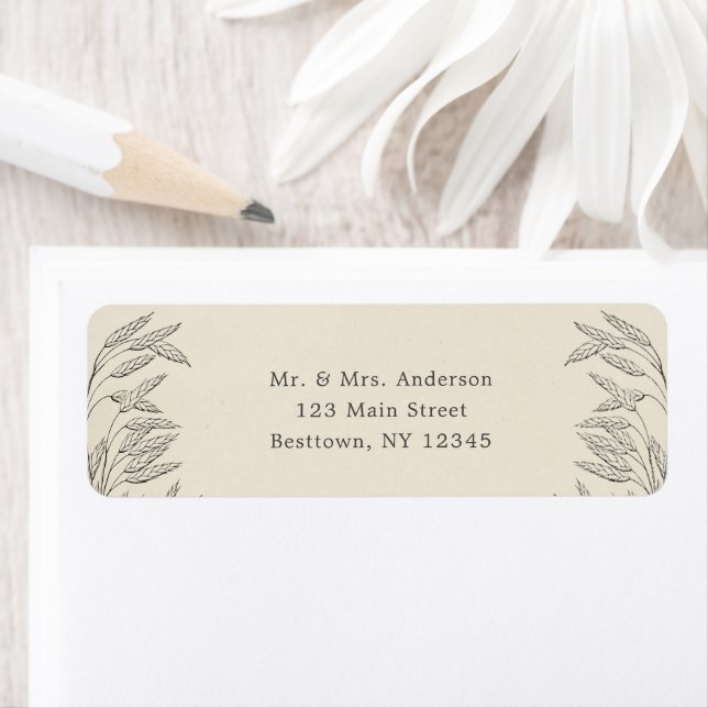 Vintage Grass Line Art   Label (Insitu)