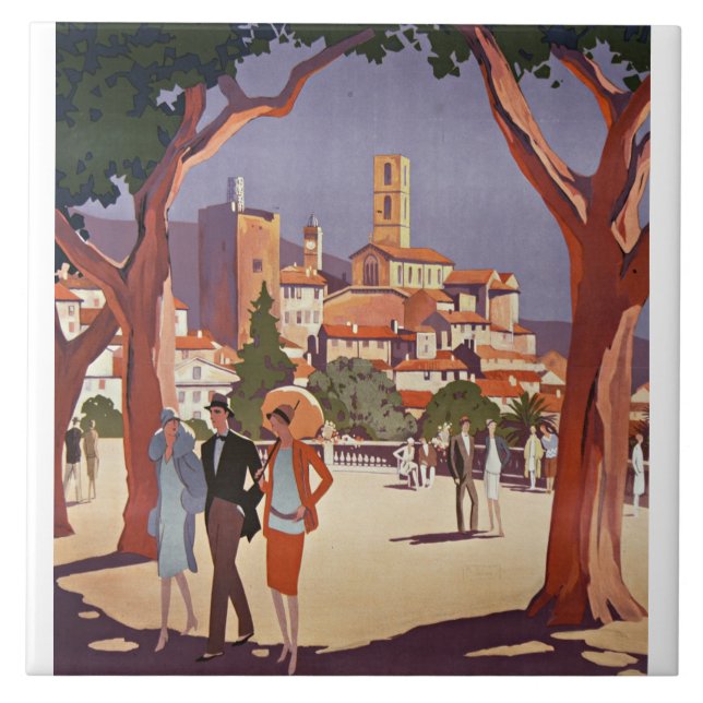 Vintage Grasse Summer Art Ceramic Tile (Front)