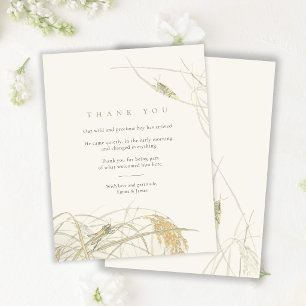 Vintage Grasshopper Baby Shower · Thank You Card 