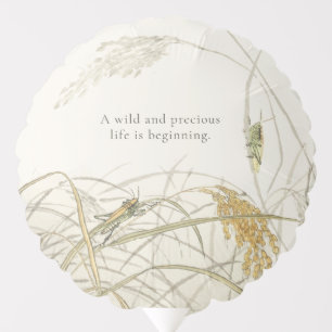 Vintage Grasshopper Botanical Baby Shower Balloon