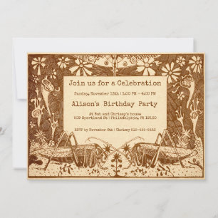 Vintage Grasshopper Customizable Party Invitation