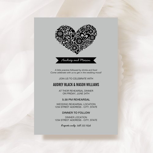 Wedding Rehearsal and Dinner Invitations 5" X 7" Invitation Card