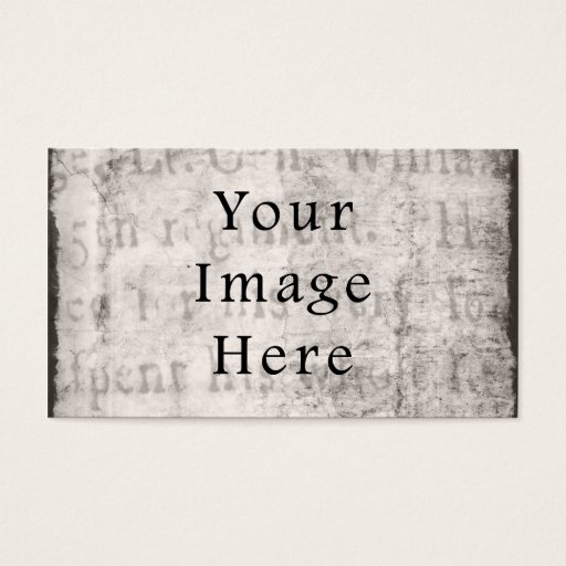 Customizable Vintage Gray Black Script Text Parchment Paper Business Card Templates