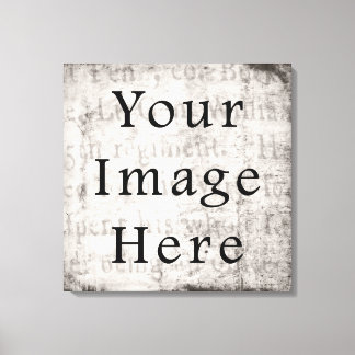 Vintage Gray Black Script Text Parchment Paper Canvas Print