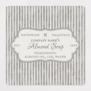 Vintage Gray Business Solopreneur Handmade Soap Labels