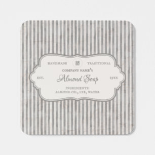 Vintage Gray Business Solopreneur Handmade Soap Square Sticker