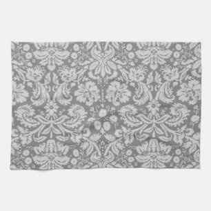 Vintage Gray Damask Towel