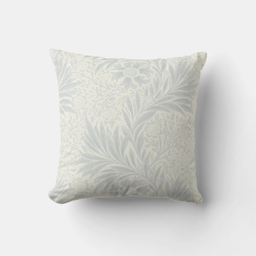 Vintage Gray Floral Pattern  Botanical Throw Pillow