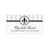 Vintage Gray French Fleur De Lis Return Address Label (Front)