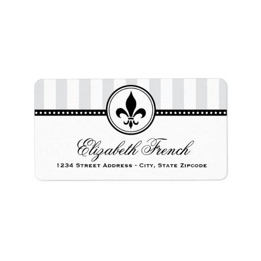 Vintage Gray French Fleur De Lis Return Address Label | Zazzle